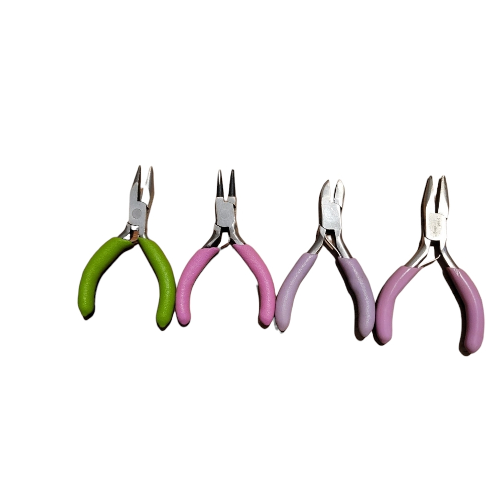 Set 4 Mini Pliers for Jewelry Needle & Round Nose End Cutting Jewelry Tools